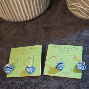 Seed & Sage Sterling 925 Silver Evil Eye Earrings